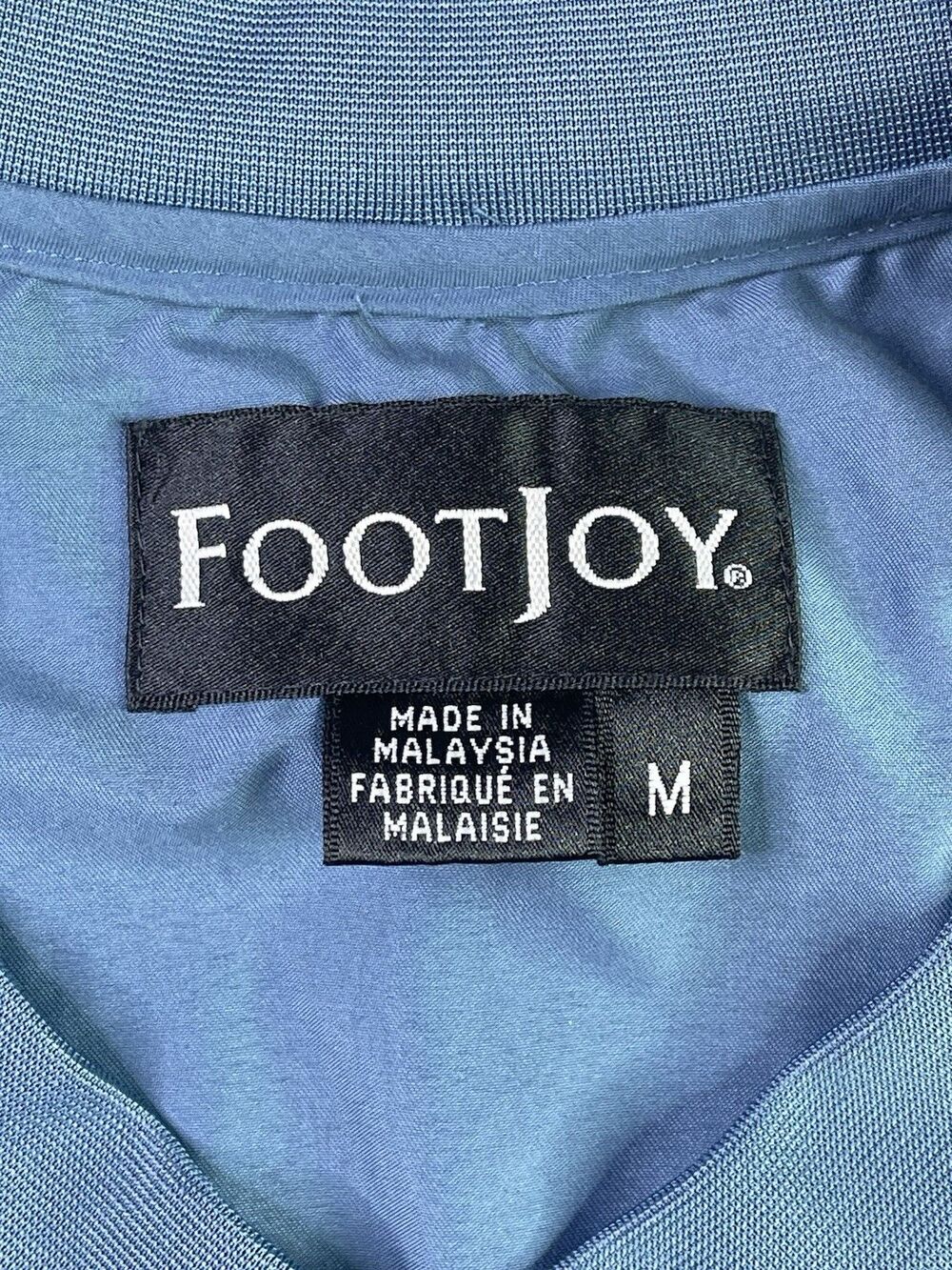 FootJoy FJ Golf Pullover Jacket Mens M Blue V Neck Zip Pocket Windbreaker - Picture 7 of 10